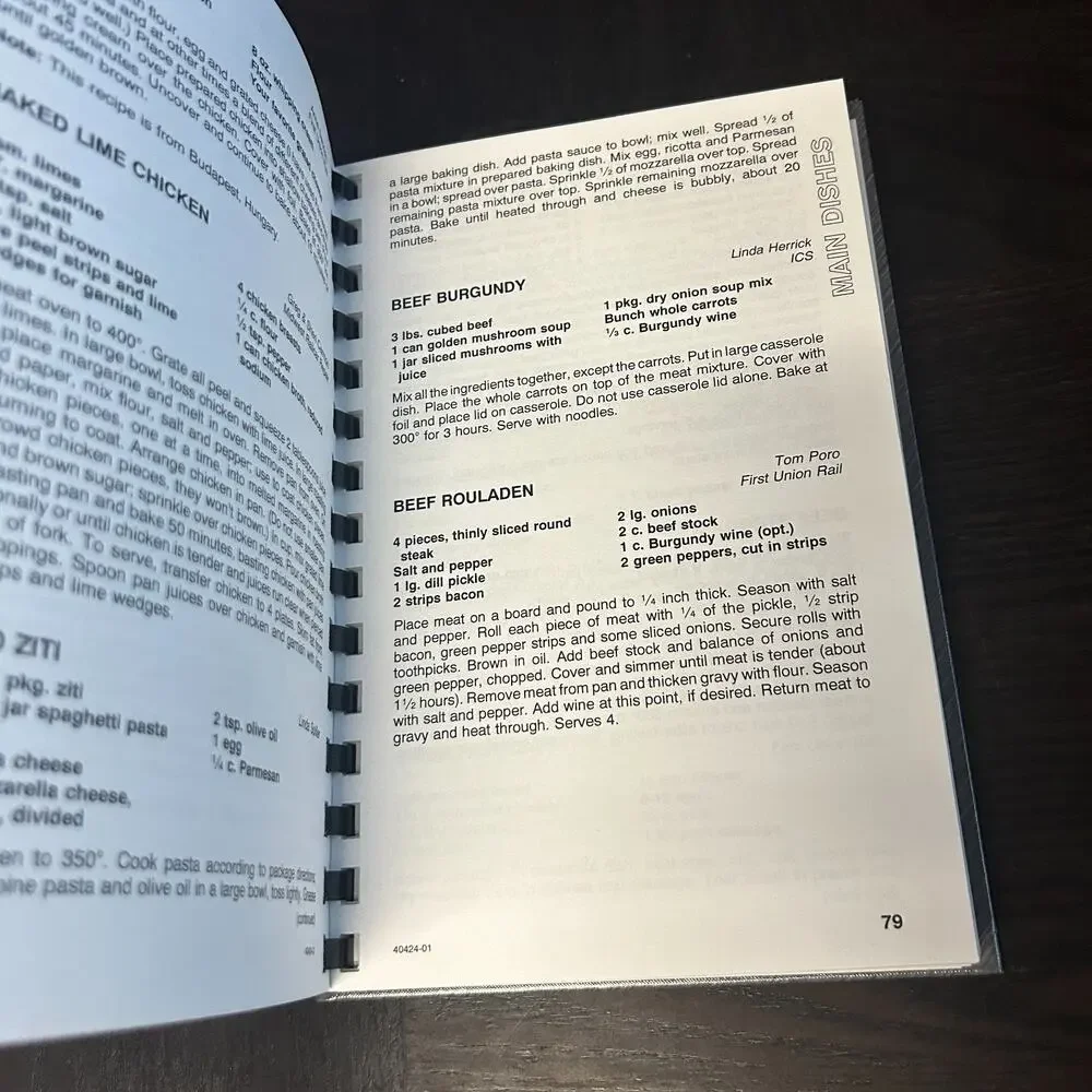 On Track To Good Cooking with First Union Rail 2001 Morris Press Cookbook